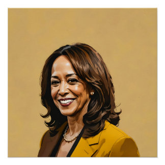 Kamala Harris Artistic Portrait, Brown Version Poster