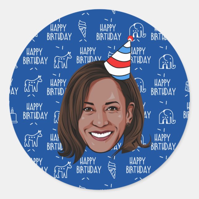 KAMALA HARRIS Birthday Classic Round Sticker (Front)
