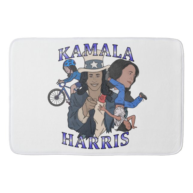 Kamala Harris Bootleg Rap Style Election Bath Mat (Front)