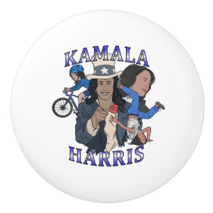 Kamala Harris Bootleg Rap Style Election Ceramic Knob