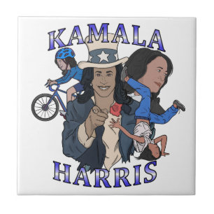 Kamala Harris Bootleg Rap Style Election Ceramic Tile