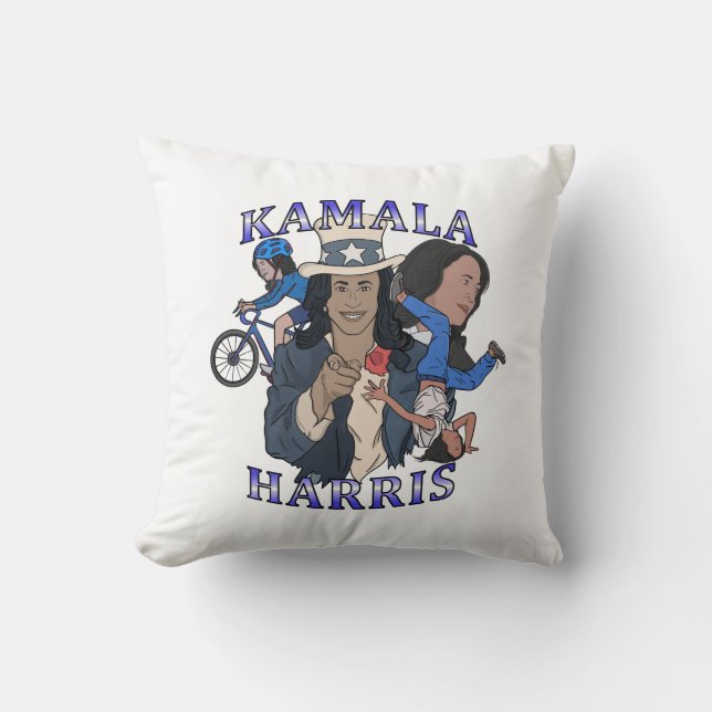 Kamala Harris Bootleg Rap Style Election Cushion (Front)