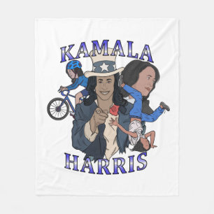 Kamala Harris Bootleg Rap Style Election Fleece Blanket