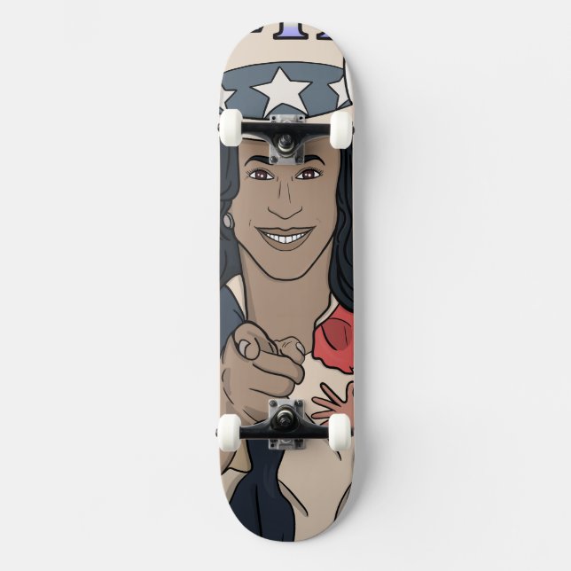 Kamala Harris Bootleg Rap Style Election Skateboard (Front)