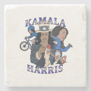 Kamala Harris Bootleg Rap Style Election Stone Coaster