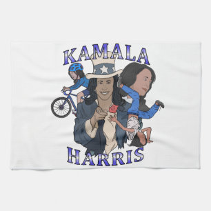Kamala Harris Bootleg Rap Style Election Tea Towel