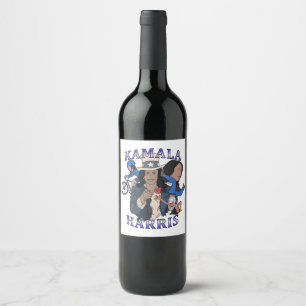 Kamala Harris Bootleg Rap Style Election Wine Label