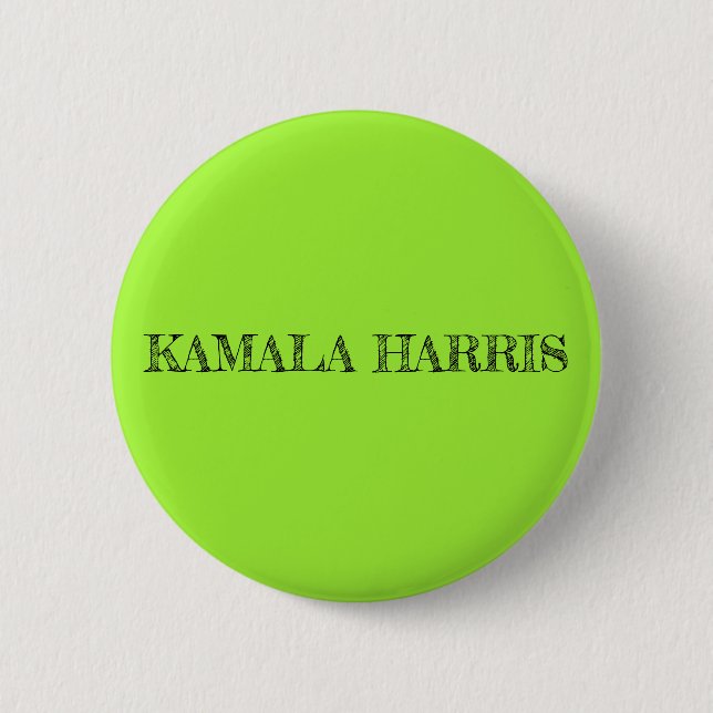 Kamala Harris Button in Lime Green (Front)