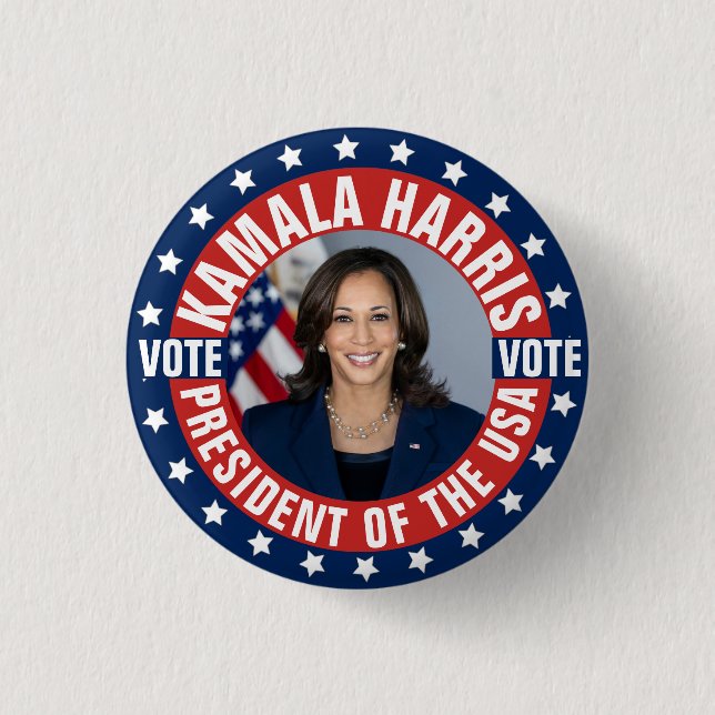 Kamala Harris Campaign 3 Cm Round Badge (Front)