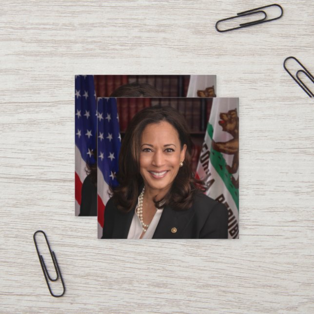 Kamala Harris Candidate for President US 2024 Square Business Card (Front/Back In Situ)