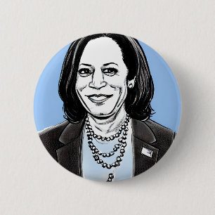 Kamala Harris Caricature Political 6 Cm Round Badge