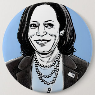 Kamala Harris Caricature Political 6 Cm Round Badge