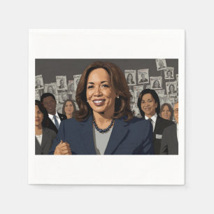 Kamala Harris Cartoon Napkin