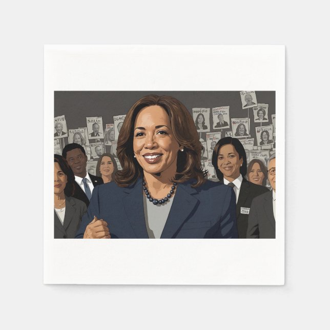 Kamala Harris Cartoon Napkin (Front)