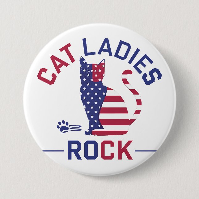 KAMALA HARRIS CAT LADIES ROCK! Button (Front)