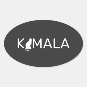 Kamala Harris Cat Lady, Cat ladies love Kamala Oval Sticker