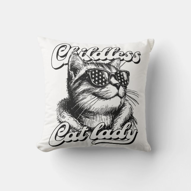 kamala harris cat lady  cushion (Front)