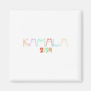 Kamala Harris Cat Lettering Funny Cat Ladies For K Magnet