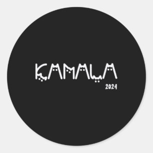 Kamala Harris Cat Lettering Positive Funny Classic Round Sticker