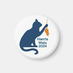 Kamala Harris Cat w Orange Rat Magnet