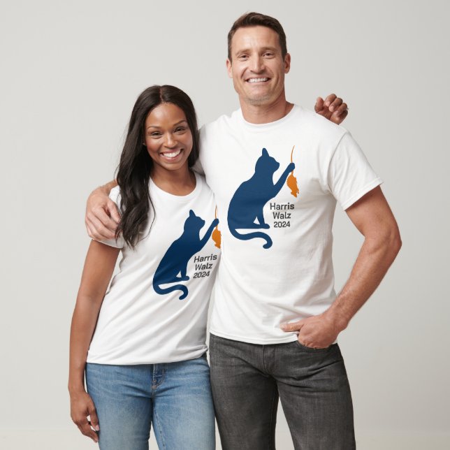 Kamala Harris Cat w Orange Rat  T-Shirt (Unisex)