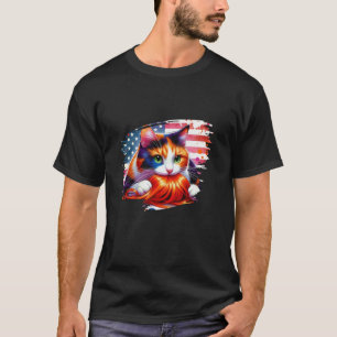 Kamala Harris Cat With an Orange Wig Funny Cat Lad T-Shirt