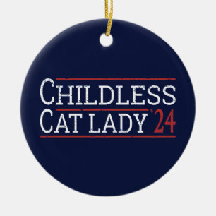Kamala Harris - Childless Cat Lady 2024 I Ceramic Ornament
