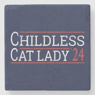 Kamala Harris - Childless Cat Lady 2024 I Stone Coaster