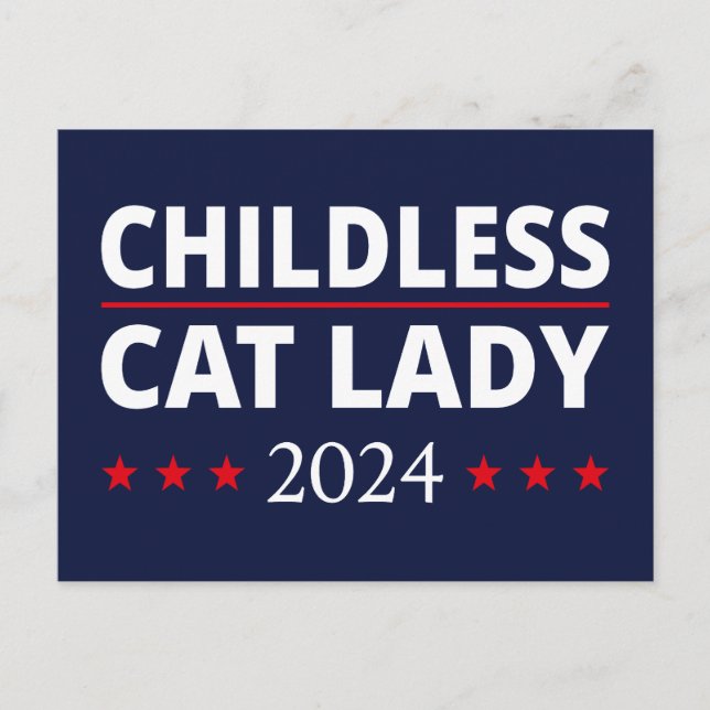 Kamala Harris - Childless Cat Lady 2024 III Postcard (Front)