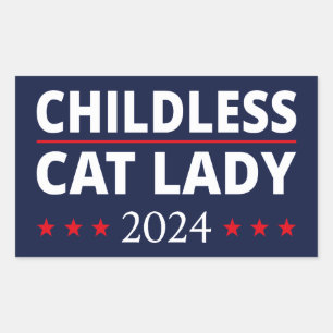 Kamala Harris - Childless Cat Lady 2024 III Rectangular Sticker