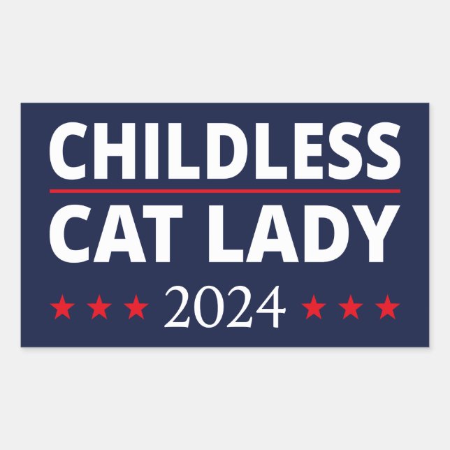 Kamala Harris - Childless Cat Lady 2024 III Rectangular Sticker (Front)