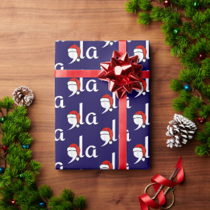 Kamala Harris Christmas 2024 Comma la Blue Wrapping Paper