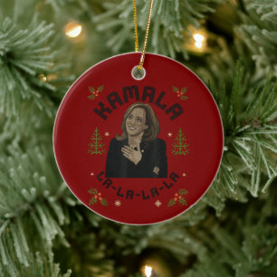 Kamala Harris Christmas Ceramic Ornament