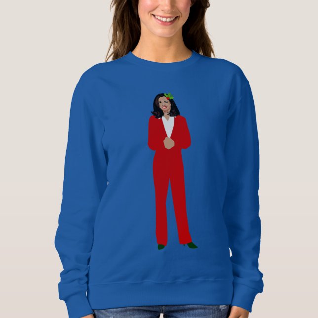 kamala harris christmas holly sweatshirt (Front)