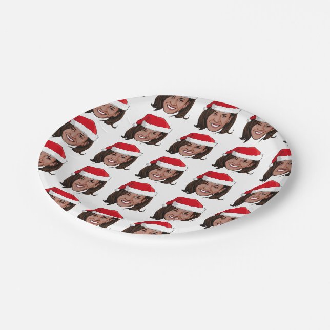 Kamala Harris Christmas Paper Plate (Angled)