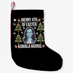 Kamala Harris Christmas Santa Merry 4th Of Easter Small Christmas Stocking