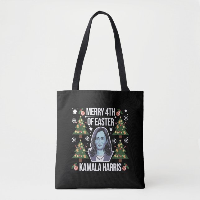 Kamala Harris Christmas Santa Merry 4th Of Easter Tote Bag (Front)