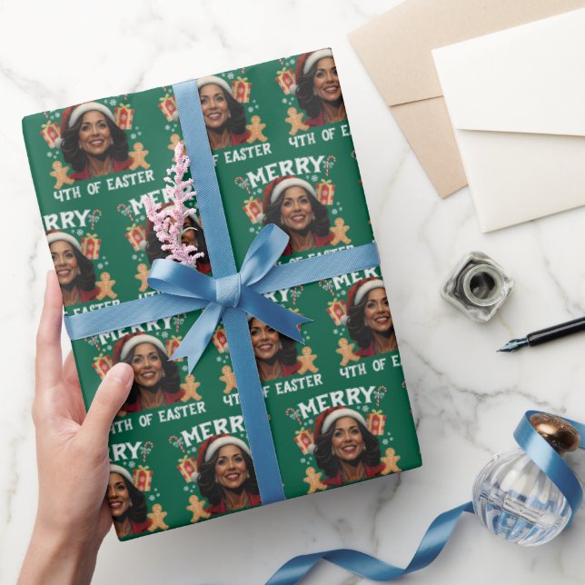 Kamala Harris Christmas Santa Merry 4th of Easter Wrapping Paper (Gifting)
