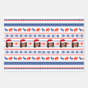 Kamala Harris Christmas Wrapping Paper Sheet