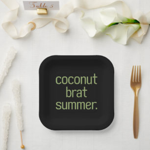 Kamala Harris Coconut Brat Summer 2024 Paper Plate