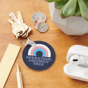 Kamala Harris Coconut Tree Trans Pride Flag Key Ring