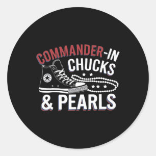 Kamala Harris Commander-in- Cute Shoes Madam Presi Classic Round Sticker