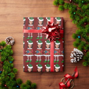 kamala harris Custom Face photo Elf Xmas Funny Wrapping Paper