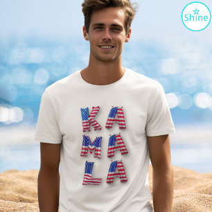 Kamala Harris Democrats USA Flag Balloon Alphabets Tri-Blend Shirt