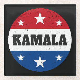 Kamala Harris Election 2024 V Glass Coaster