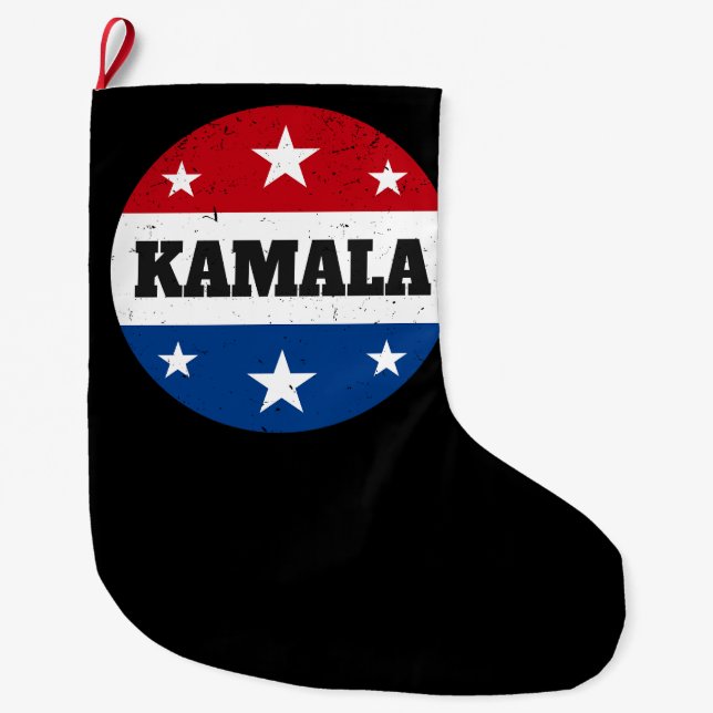 Kamala Harris Election 2024 V Large Christmas Stocking (Front)