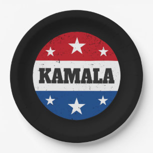 Kamala Harris Election 2024 V Paper Plate