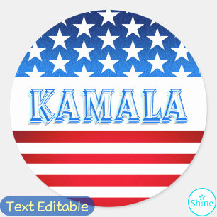 Kamala Harris Election Campaign Supporter USA Flag Classic Round Sticker