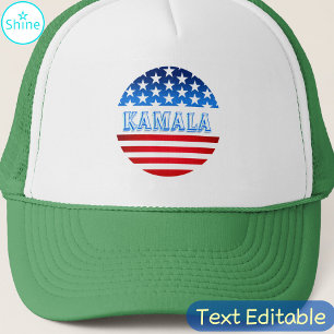 Kamala Harris Election Campaign Supporter USA Flag Trucker Hat