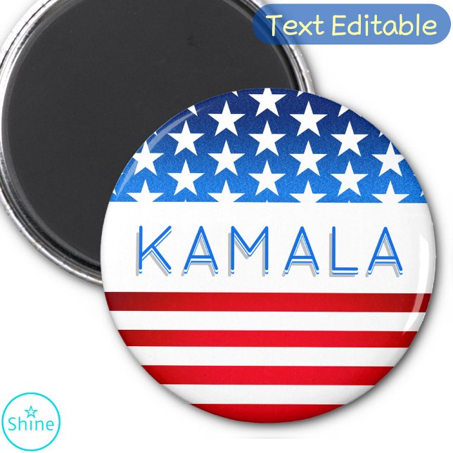 Kamala Harris Election USA Flag Modern Custom Text Magnet (Creator Uploaded)